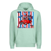 Seafoam 4th of july seamless pattern truck Premium Hoodie - BundleAndBundleShop