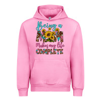 Fuchsia Pink being a mom makes my life complete Urban Hoodie - Artiststas