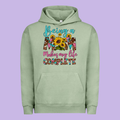 Being A Mom Makes My Life Complete Urban Hoodie Designed By Artiststas