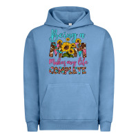 Pigment Pebble Blue being a mom makes my life complete Urban Hoodie - Artiststas