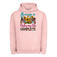 Pigment Salmon being a mom makes my life complete Urban Hoodie - Artiststas