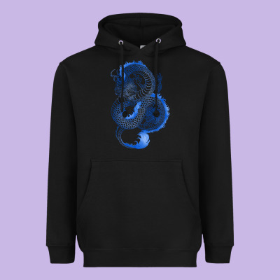 Heavyweight Hoodie blue dragon