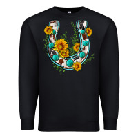 Black cowhide sunflower horseshoe Premium Sweatshirt - Zillion Design Studio