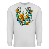 Dove Grey cowhide sunflower horseshoe Premium Sweatshirt - Zillion Design Studio