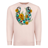 Pale Pink cowhide sunflower horseshoe Premium Sweatshirt - Zillion Design Studio