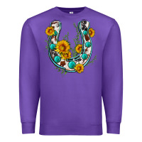 Purple cowhide sunflower horseshoe Premium Sweatshirt - Zillion Design Studio