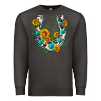 Smoke cowhide sunflower horseshoe Premium Sweatshirt - Zillion Design Studio