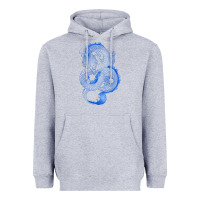 Heather Grey blue dragon Heavyweight Hoodie - RanaPortraitStore