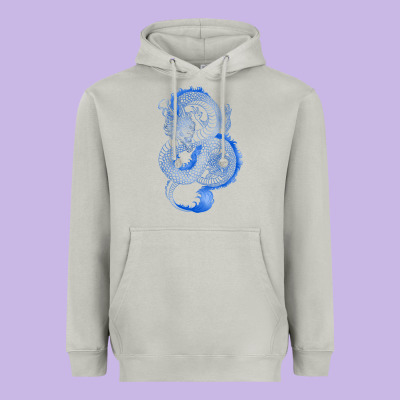 Heavyweight Hoodie blue dragon