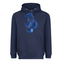 Navy blue dragon Heavyweight Hoodie - RanaPortraitStore