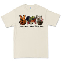 Bone Peace Love White Tailed Deer Premium Tee - LillyAllenDesigns