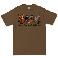 Cacao Peace Love White Tailed Deer Premium Tee - LillyAllenDesigns