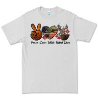 Dove Grey Peace Love White Tailed Deer Premium Tee - LillyAllenDesigns