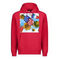 Cardinal 4th of july sunflowers ice cream seamless pattern Premium Hoodie - BundleAndBundleShop