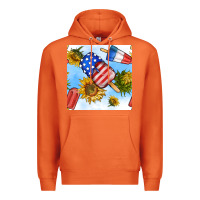 Carrot 4th of july sunflowers ice cream seamless pattern Premium Hoodie - BundleAndBundleShop