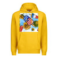 Lemon 4th of july sunflowers ice cream seamless pattern Premium Hoodie - BundleAndBundleShop