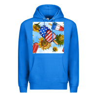 True Royal 4th of july sunflowers ice cream seamless pattern Premium Hoodie - BundleAndBundleShop