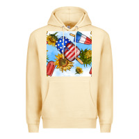 Pina Colada 4th of july sunflowers ice cream seamless pattern Premium Hoodie - BundleAndBundleShop