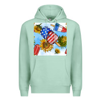 Seafoam 4th of july sunflowers ice cream seamless pattern Premium Hoodie - BundleAndBundleShop