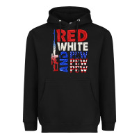 Black red white and pew pew pew Heavyweight Hoodie - texasbilliewilder