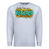 Heather Grey western blessed Premium Sweatshirt - Zillion Design Studio