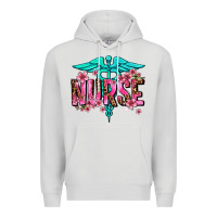 Dove Grey floral nurse Premium Hoodie - AdoDesignShop