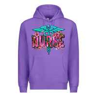 Purple floral nurse Premium Hoodie - AdoDesignShop