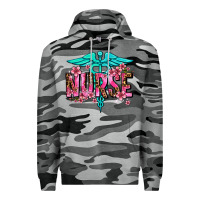 Slate Camo floral nurse Premium Hoodie - AdoDesignShop
