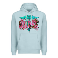 Blue Mist floral nurse Premium Hoodie - AdoDesignShop