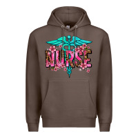Coffee floral nurse Premium Hoodie - AdoDesignShop