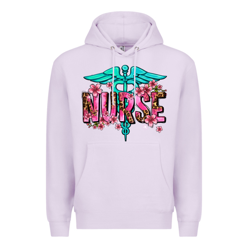 Floral Nurse Premium Hoodie by AdoDesignShop | Teevron