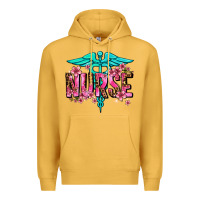 Mustard floral nurse Premium Hoodie - AdoDesignShop