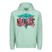 Seafoam floral nurse Premium Hoodie - AdoDesignShop