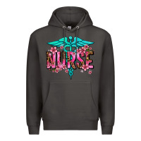 Smoke floral nurse Premium Hoodie - AdoDesignShop