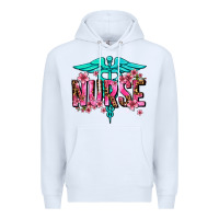 White floral nurse Premium Hoodie - AdoDesignShop