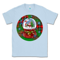 Dusty Blue snow globe christmas ornament Classic Tee - BundleAndBundleShop