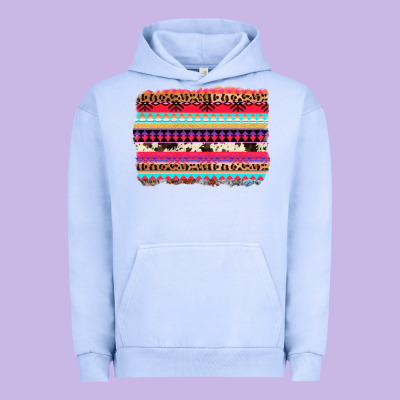 Aztec Western Leopard Cowhide Background Urban Hoodie Designed By Adodesignshop
