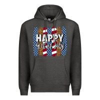 Charcoal Heather happy 4th of july brushstrokes Premium Hoodie - BundleAndBundleShop