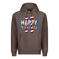 Coffee happy 4th of july brushstrokes Premium Hoodie - BundleAndBundleShop