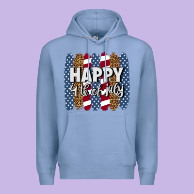 Happy 4th Of July Brushstrokes Premium Hoodie Designed By Bundleandbundleshop
