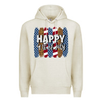 Oatmeal Heather happy 4th of july brushstrokes Premium Hoodie - BundleAndBundleShop