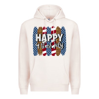Pale Pink happy 4th of july brushstrokes Premium Hoodie - BundleAndBundleShop