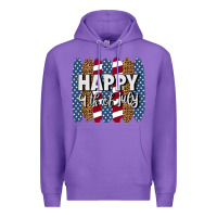 Purple happy 4th of july brushstrokes Premium Hoodie - BundleAndBundleShop