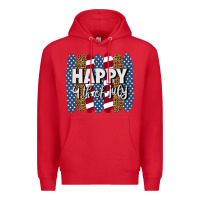 Red happy 4th of july brushstrokes Premium Hoodie - BundleAndBundleShop