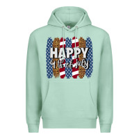 Seafoam happy 4th of july brushstrokes Premium Hoodie - BundleAndBundleShop