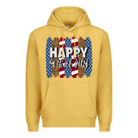 Antique Gold happy 4th of july brushstrokes Premium Hoodie - BundleAndBundleShop