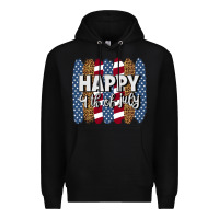 Black happy 4th of july brushstrokes Premium Hoodie - BundleAndBundleShop
