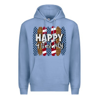 Colony Blue happy 4th of july brushstrokes Premium Hoodie - BundleAndBundleShop