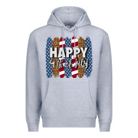 Heather Grey happy 4th of july brushstrokes Premium Hoodie - BundleAndBundleShop
