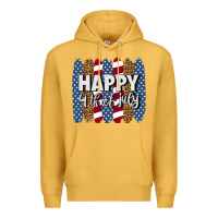 Mustard happy 4th of july brushstrokes Premium Hoodie - BundleAndBundleShop
